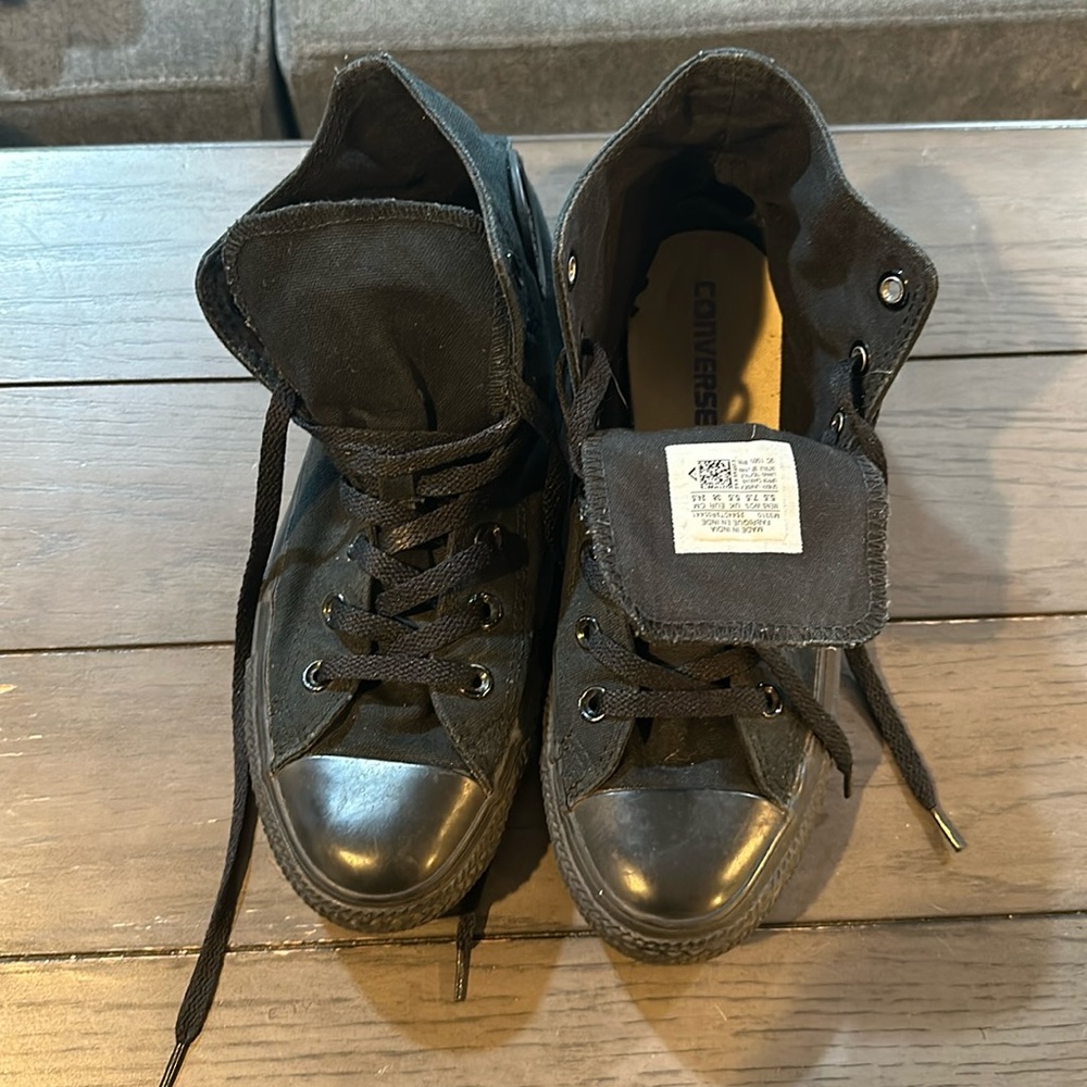 Solid Black High Top Converse All Star